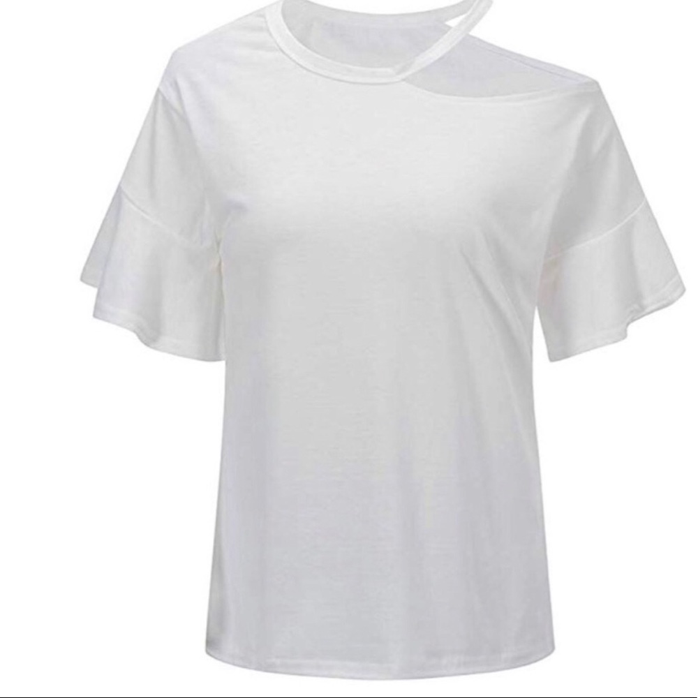 ▪️Cut Out Ruffle Sleeve Top - Picture 6 of 11